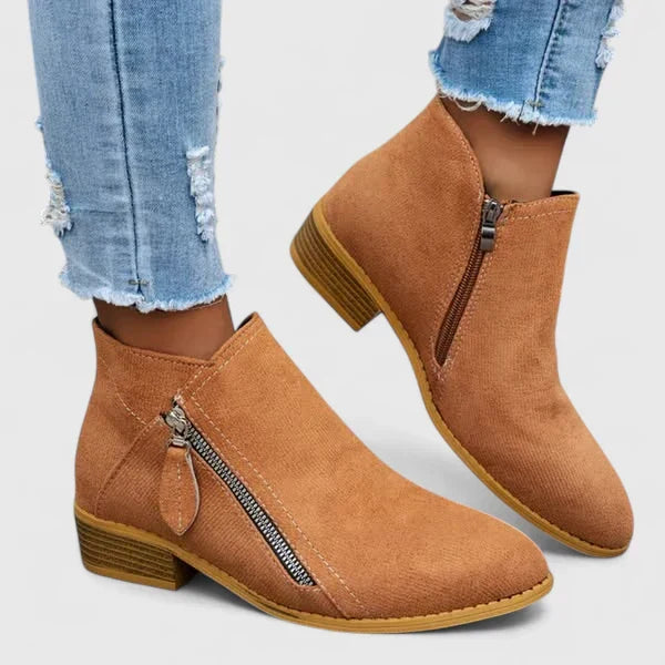Damen Stiefeletten mit Reißverschluss in Detailaufnahme