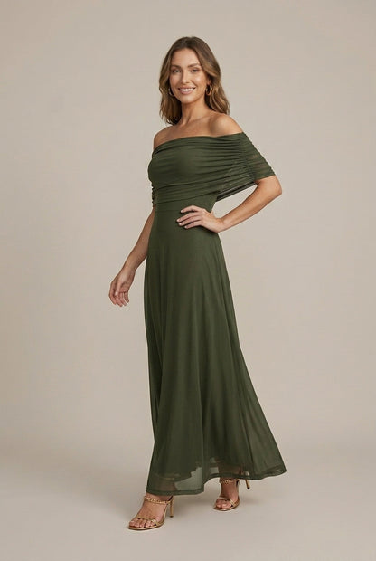 Damen Maxikleid Mit Gerüschtem Korsett
