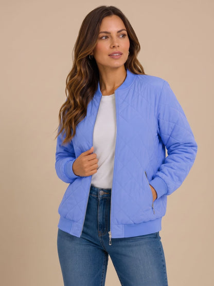 Damen Bomberjacke Mit Rautensteppung