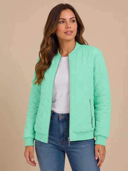 Damen Bomberjacke Mit Rautensteppung