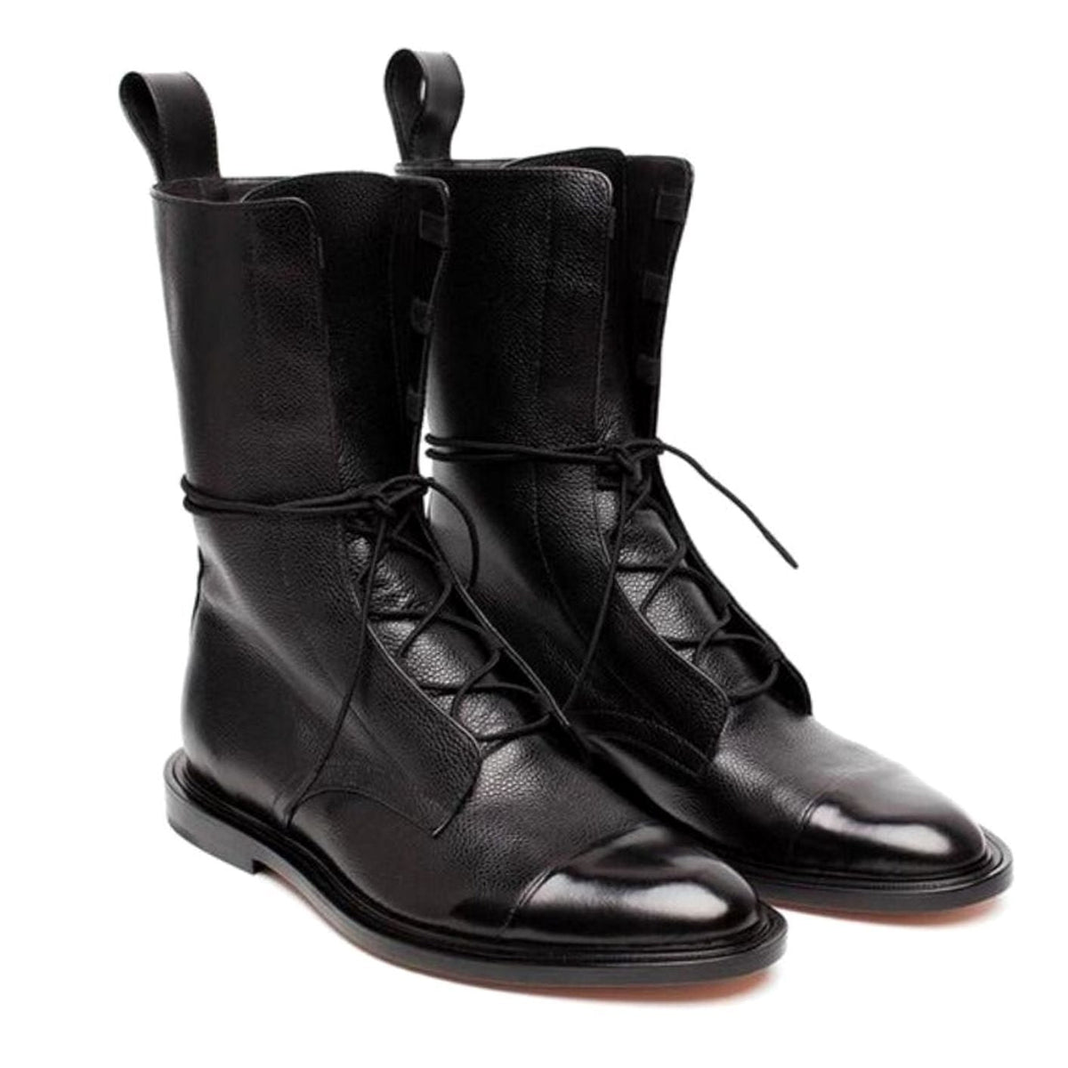 Damen-Schnürstiefel im Combat-Stil mit Kappe und Schaft bis zur Wade