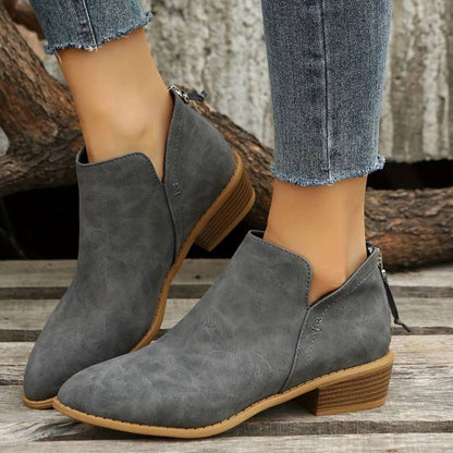 Damen Slip On Veloursleder Stiefeletten Mit Spitzzehen