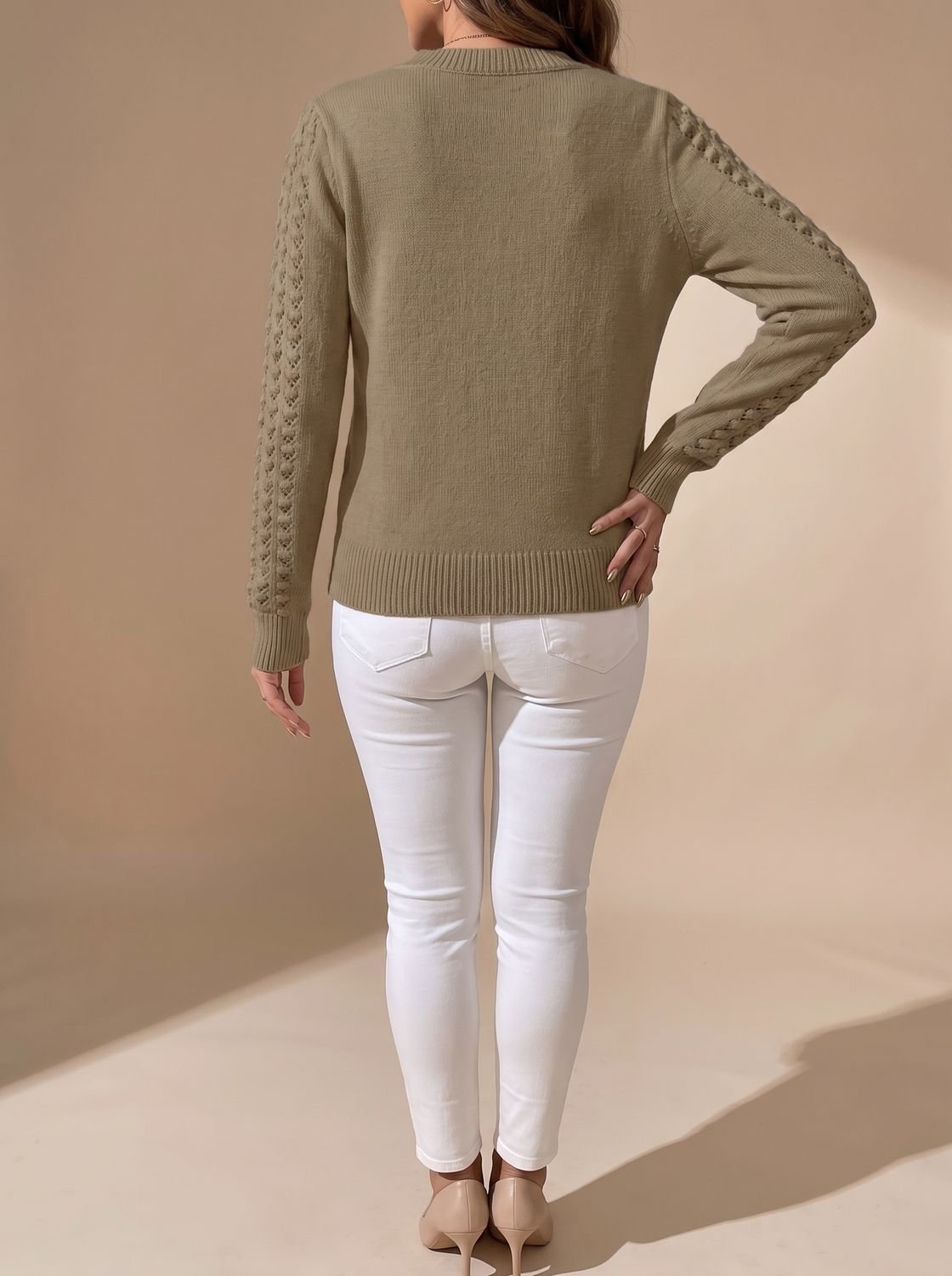 Damenpullover mit Rundhalsausschnitt für Alltag und Layering