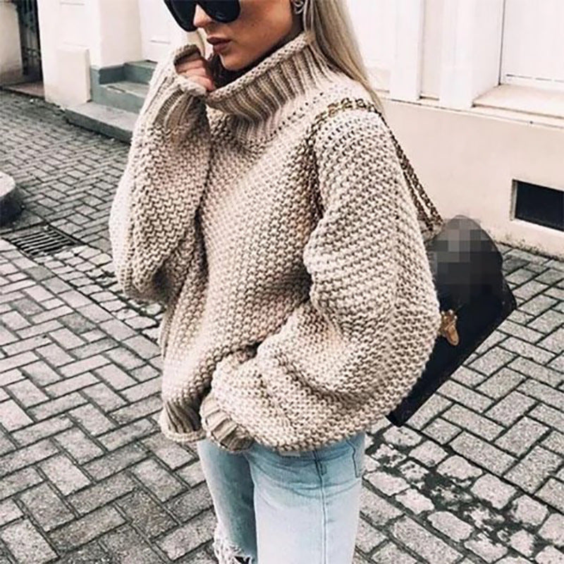 Pullover mit halbhohem Kragen