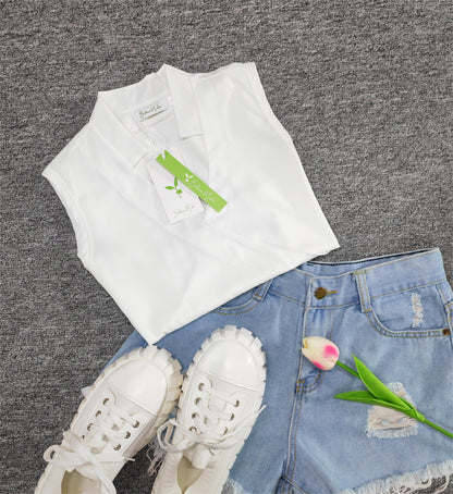 Elegantes ärmelloses einfarbiges Top