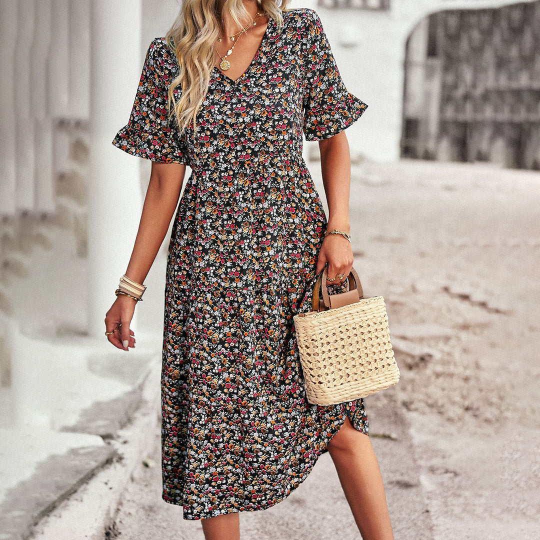 Elegantes geblümtes Minikleid für Frauen